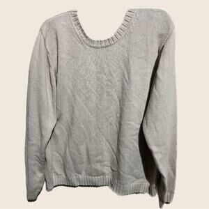 Northwest Blue  Beige 100% cotton pullover sweater size Large